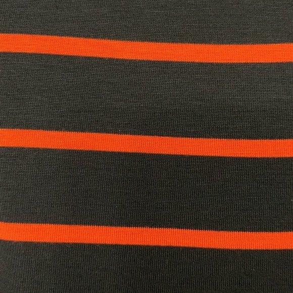 MICHAEL Michael Kors Womans Shark Bite Hem Dress. Blue with Orange/red stripes L - Picture 3 of 10